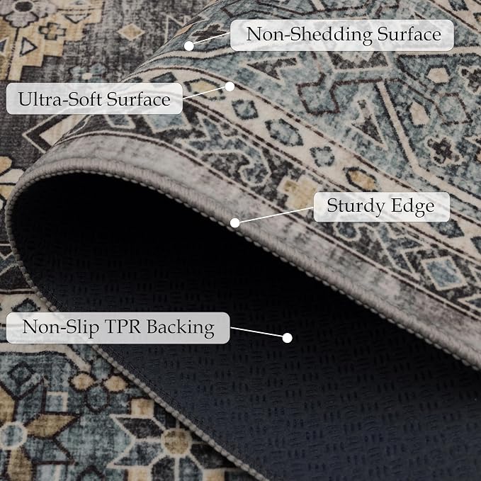 Ruaruarug Washable Area Rug Runner 2×6 - Image 2