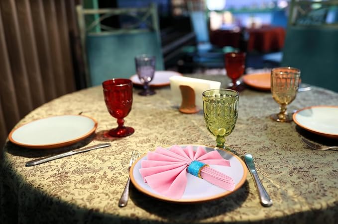 ALPHA Living HOME Handmade Epoxy Napkin Rings Set of 12 | Elegant Round Napkin - Image 2