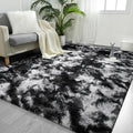 FlyDOIT Large Area Rugs for Living Room, 5x8 Feet Tie-Dyed Black and White by FlyDOIT