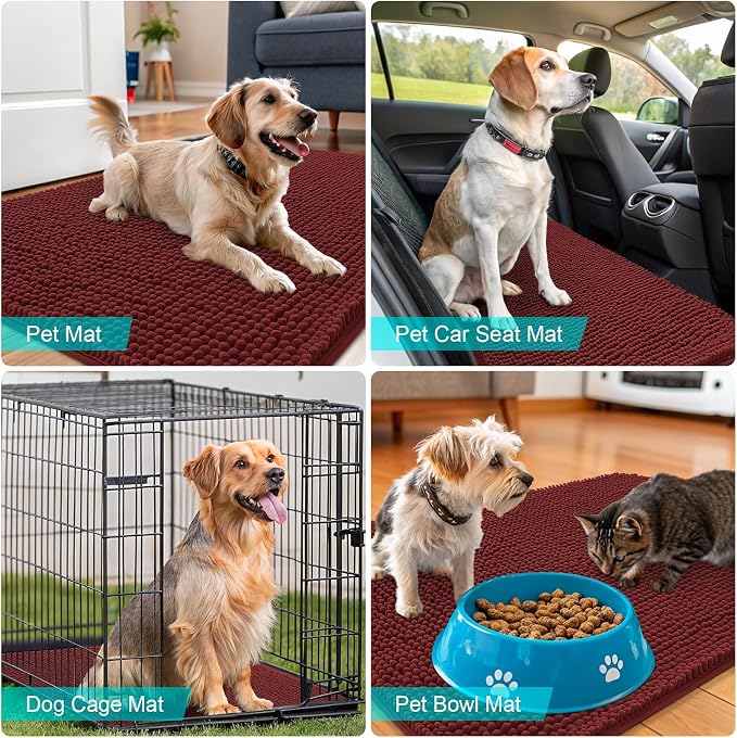 OLANLY Dog Door Mat for Muddy Paws 59x35, Absorbs Moisture and Dirt, Absorbent - Image 7
