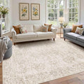 Rugxara 5X7 Washable Area Rug for Living Room, Vintage Neutral Large Boho Rugs by Rugxara