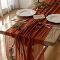 Fall Table Runner Terracotta Cheesecloth 120 Inch Party Home Decorations | by KEKETOARRANGE
