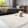 OLANLY 4x4 Machine Washable Accent Rug, Soft Fluffy Shaggy Area Rug by OLANLY