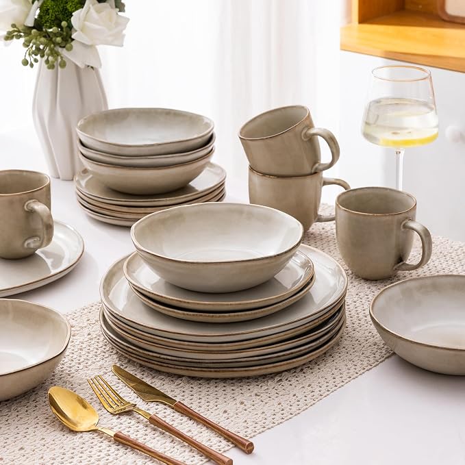 AmorArc 8.5’’ Ceramic Pasta Bowls Set of 6, 36oz Large Stoneware Bowls Set | - Image 8