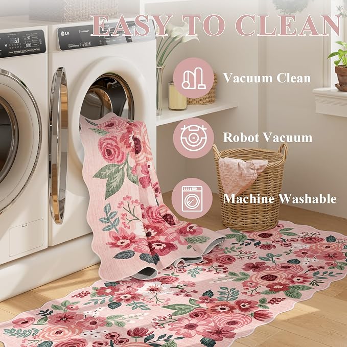 DUKINO 2x3 Entryway Rug, Floral Washable Indoor Door Mat - Image 6