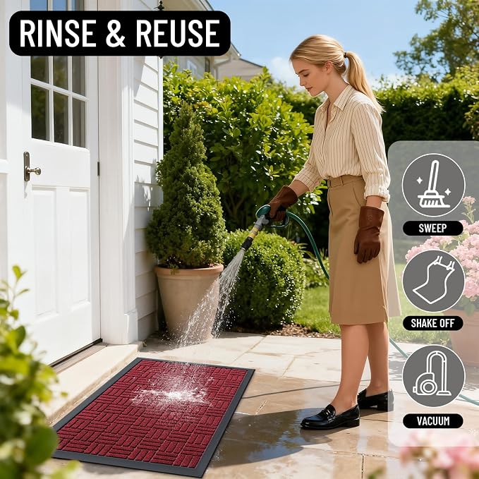 OLANLY Front Door Mat Outside Entrance 71x47, Heavy Duty Sturdy Natural Rubber - Image 7