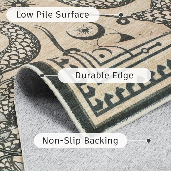 DCX Washable 3x5 Snake Rug, Soft Low Pile Carpet, Kid & Pet Friendly - Image 5
