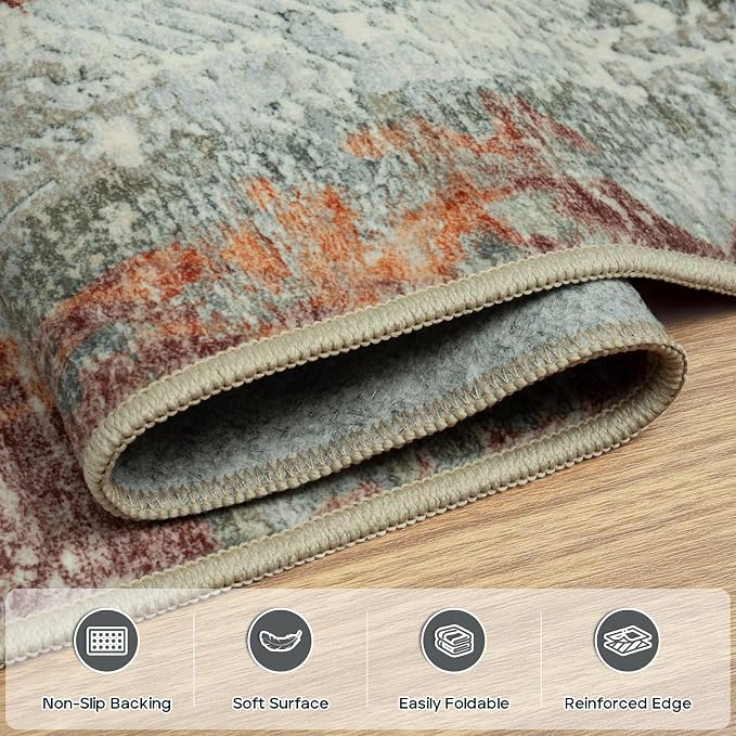 10x14 Area Rugs Large Living Room Rug Washable: Modern Abstract Rug Indoor - Image 5