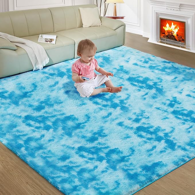 Ultra Soft Rug for Living Room, 8X10 Fluffy Shag Area Rug for Bedroom, Modern by Fairblink