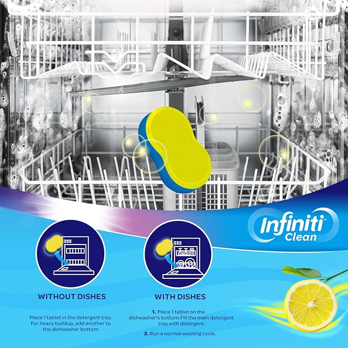 Dishwasher Cleaner and Deodorizer Tablets - Deep Clean Dishwasher Cleaner Tablets, Septic Safe, Natural Limescale Remover - Compatible with All Models (24 Pack)