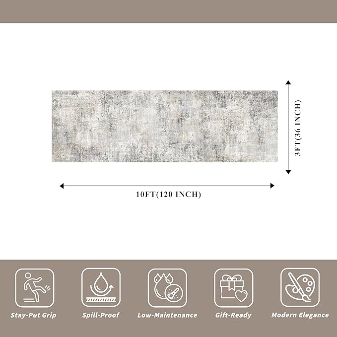 3x10 ft Long Hallway Runner Rug – Non-Slip Washable Kitchen Floor Rug - Image 2
