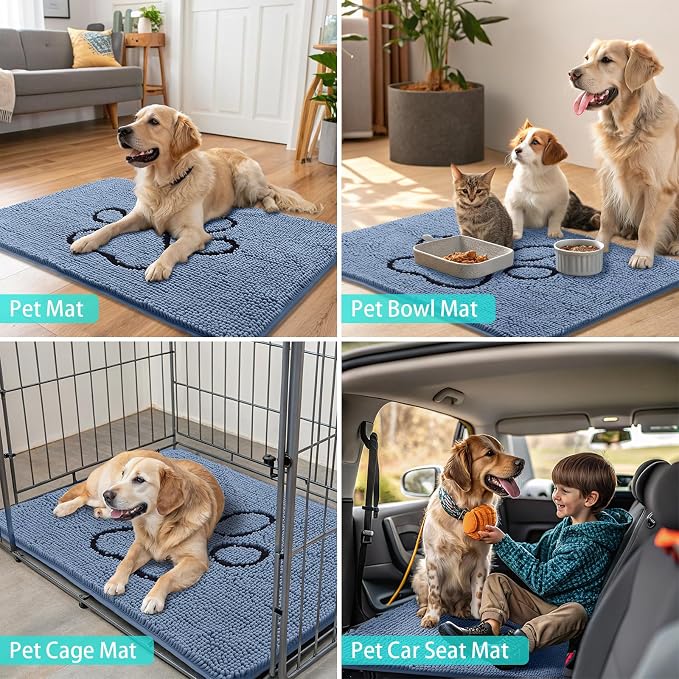 Smiry Dog Door Mat for Muddy Paws, Absorbent Dirt Trapper Non Slip Quick Dry - Image 8
