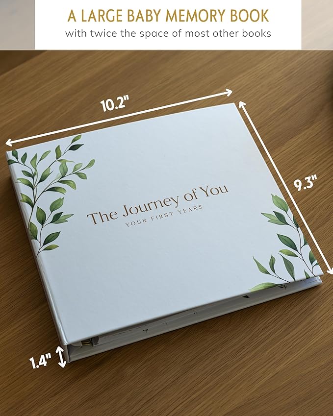 Baby Books for Baby Shower - Gift Unisex Botanical Garden Keepsake Memory Journal to Log Pregnancy and Newborn Milestones - Photo Album Scrap Books for Girl or Boy - New Parents Must Have Essentials