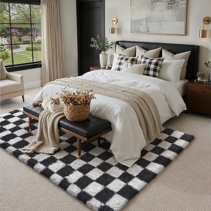PureCozy Checkered Rug 5x8 for Living Room - Image 4