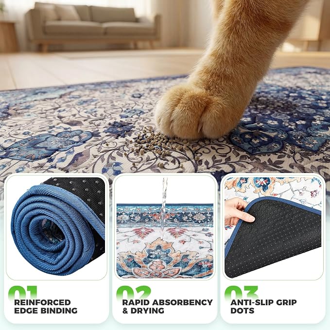 Hompet Cat Litter Mat 2 Pack, 36x36 Large Machine Washable Trapping Mats - Image 5