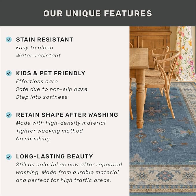 Hazo Haus Blue Big Rugs for Living Room - Image 7