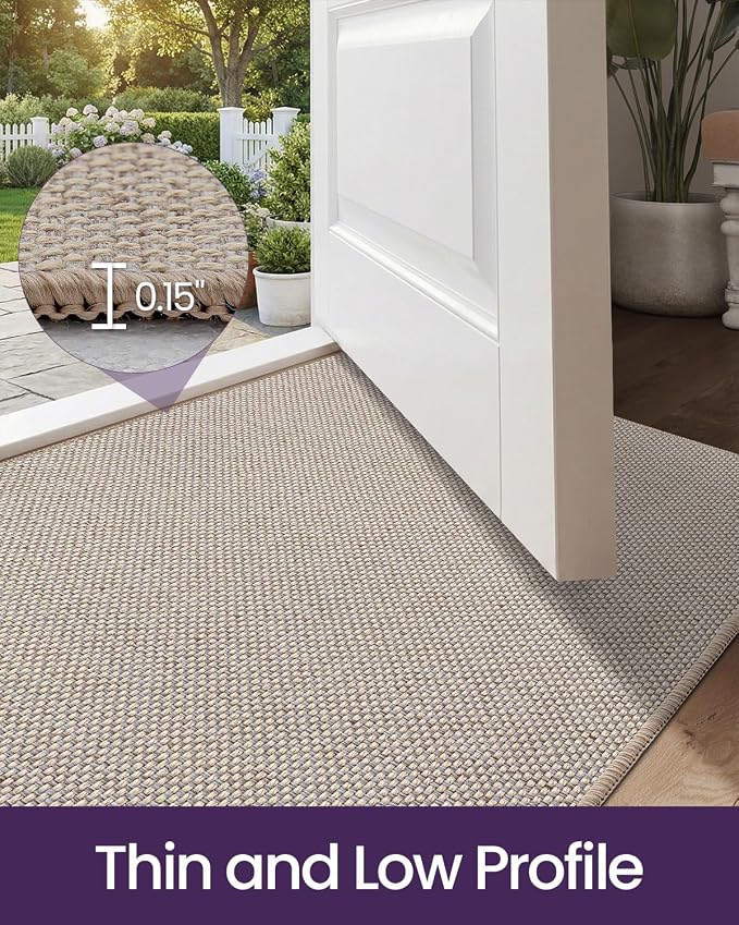 DEXI Ultra Thin Door Mat Indoor Entrance 32x48, Non Slip Rubber Backed Entryway - Image 4