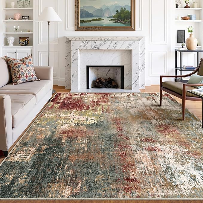 RELEANY Washable Area Rugs 7'x9' Non-Slip Modern Abstract Soft by RELEANY