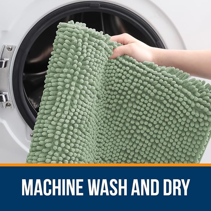 OLANLY Large Bathroom Rugs 70x46, Extra Soft Absorbent Chenille Bath Rugs - Image 5