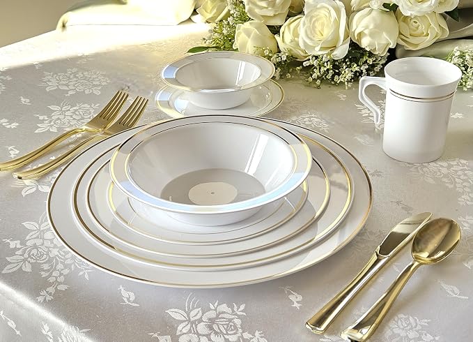 OCCASIONS 40 Pack Gold Charger Plates 12 Inch Disposable Heavy Duty Fancy | - Image 2