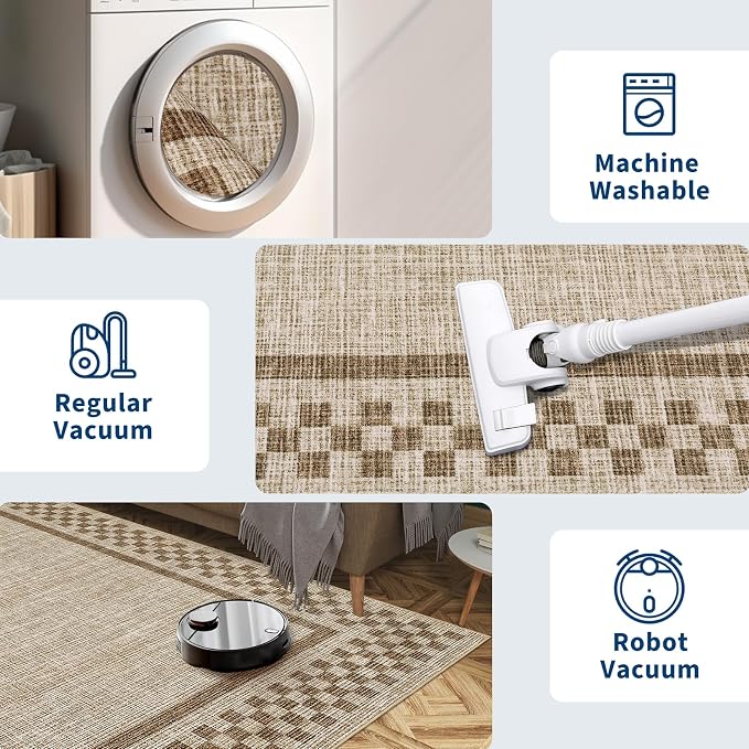 GarveeHome Washable Area Rug 4x6 Small Living Room Rugs Modern Bordered Soft - Image 5