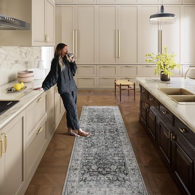 Runner Rug Washable Kitchen Runner: 2'x10' Hallway Runner Rugs Stain Resistant - Image 2