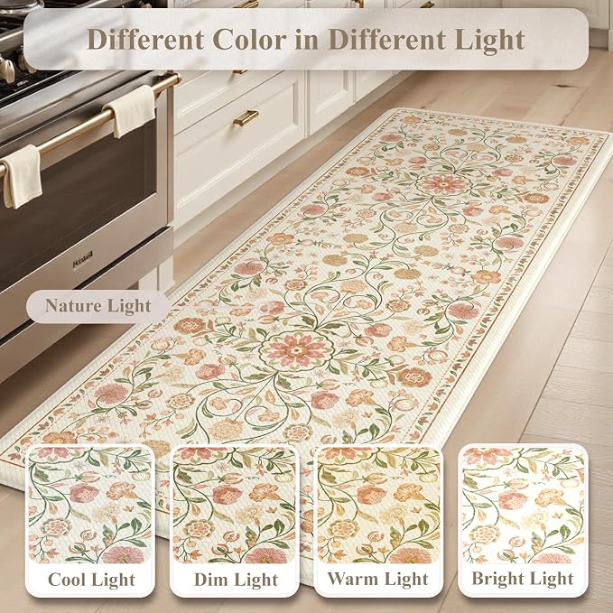 KIMODE Anti Fatigue Mats for Kitchen Floor Non Slip, Farmhouse Boho Floral - Image 7