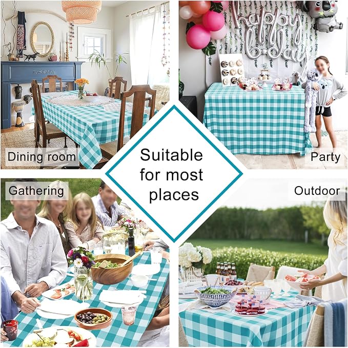 60 x 102 Inch Checkered Tablecloth Rectangle - Image 4