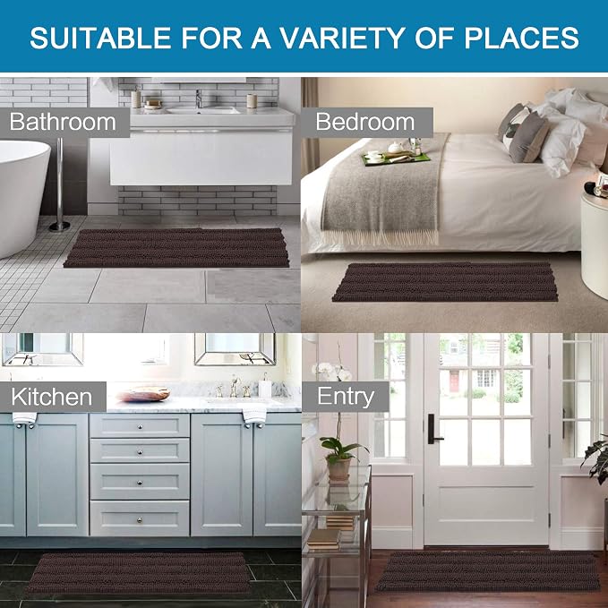 H.VERSAILTEX Bathroom Rugs Bath Mat Runner Rug Non Slip Kitchen Rug Extra Long - Image 6