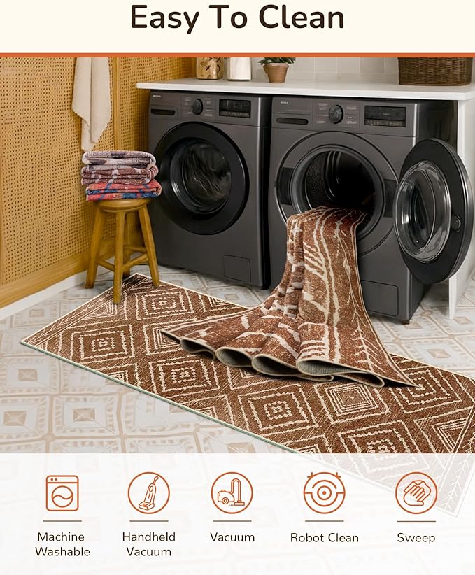 BESTSWEETIE Area Rug 3x4 Rug Machine Washable Non-Slip Low Pile Print Pattern - Image 3