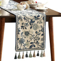 bilin gaier Designer French Linen Table Runner, Floral Pattern, Dining Table by bilingaier