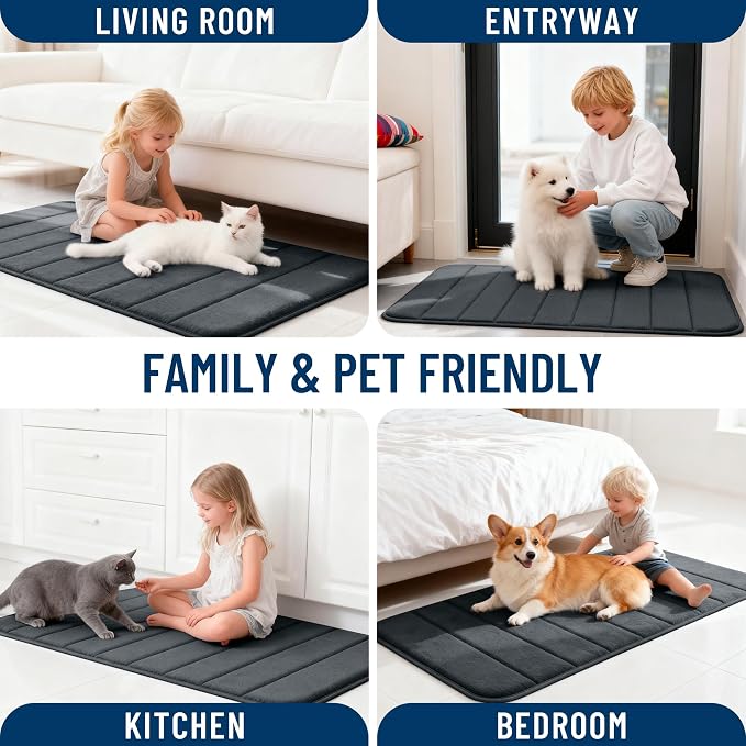 OLANLY Memory Foam Long Bathroom Rugs Runner 44x20, Super Soft Absorbent Bath - Image 9