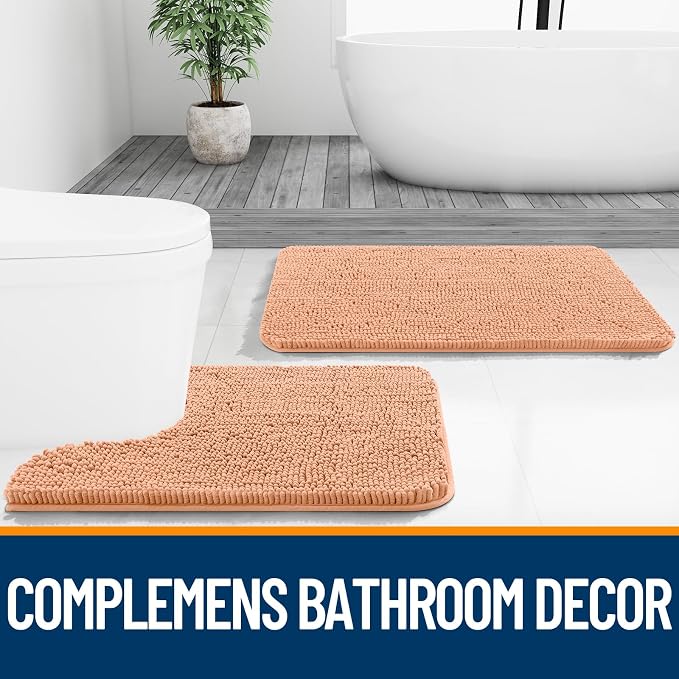 OLANLY Bathroom Rugs 36x24, Extra Soft Absorbent Chenille Bath Rugs, Rubber - Image 7