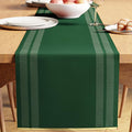 Encasa XO Table Runner, Yarn Dyed Ribbed Cotton 13"x94" | Ladder Dk Green by EncasaXO