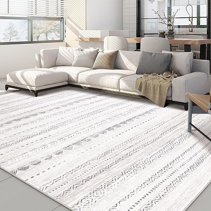 Nakagishi 6x9 Area Rugs Living Room: Washable Boho Large Neutral Soft Farmhouse by NakagishiAreaRug