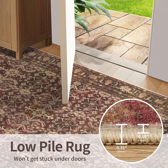 Rugxara Area Rugs for Living Room Bedroom, Washable Christmas Rug, Vintage - Image 7