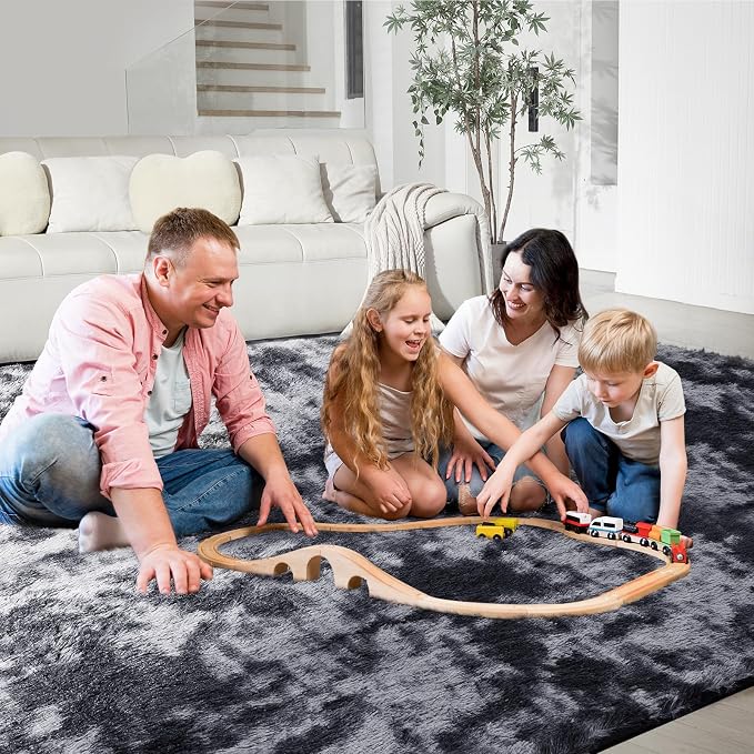 Ultra Soft Rug for Living Room, 4X6 Fluffy Shag Area Rug for Bedroom, Modern - Image 3
