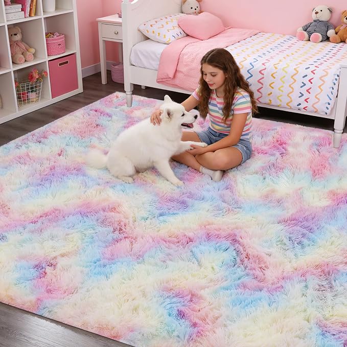 5x7 Plush Fluffy Area Rugs, Large Soft Carpet, Upgraded Non-Slip Rectangular Rug - Image 5