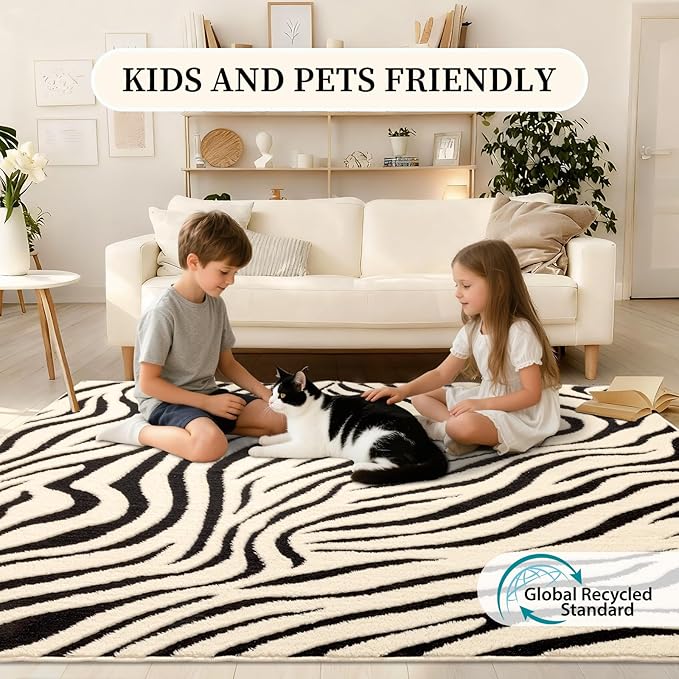 YIHOUSE 2×6 Ft Hallway Runner Rugs: Washable Zebra Striped Kitchen Rug - Image 7