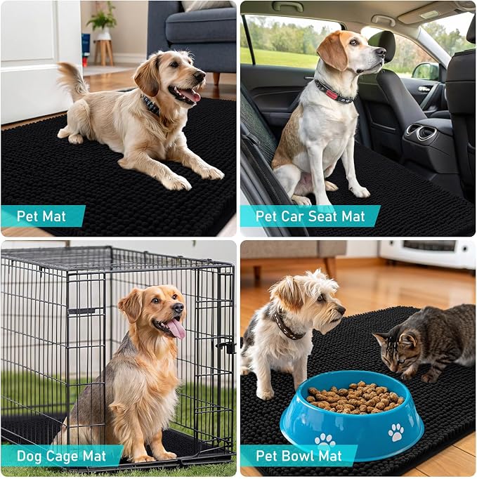 OLANLY Dog Door Mat for Muddy Paws 54x32, Absorbs Moisture and Dirt, Absorbent - Image 7