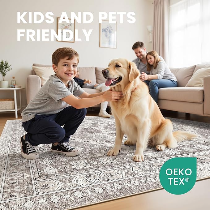 zesthome 10x12 Area Rugs, Stain Resistant Washable Rug, Ultra-Thin Rugs - Image 7