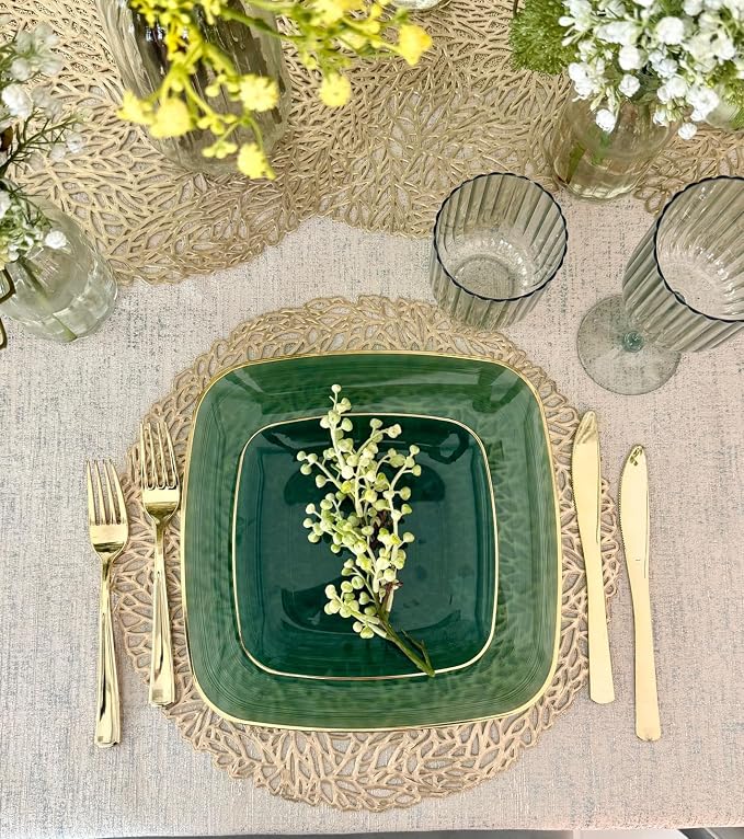 " OCCASIONS " 320pcs set-Wedding Party Disposable Plastic Plate Set -40 x 10'' - Image 9