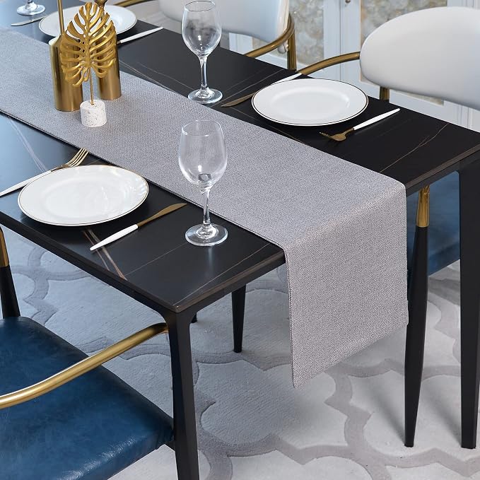 Dinning Table Runner Cloth 12 x 36 Inches Farmhouse Kitchen Coffee Burlap Table by NATUS+WEAVER
