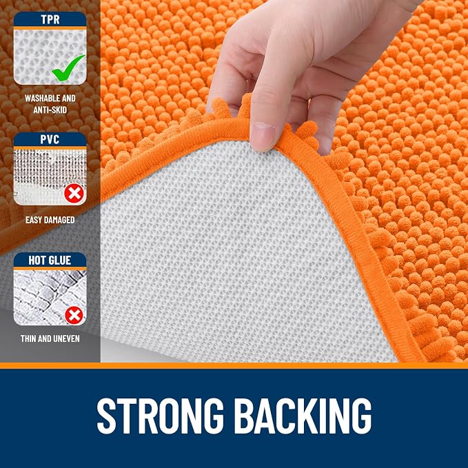 OLANLY Bathroom Runner Rugs 44x24, Extra Soft Absorbent Chenille Bath Rugs - Image 6