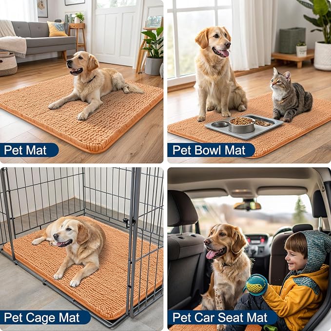 Smiry Dog Door Mat for Muddy Paws 24x16, Absorbent Dirt Trapper, Non-Slip - Image 6
