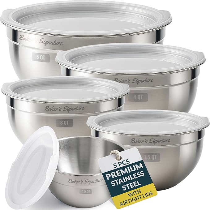 Stainless Steel Mixing Bowls by BakersSignature