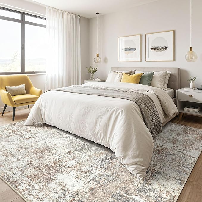 LOONGRUG 10x14Ft Area Rugs Living Room: Washable Large Abstract Modern Soft Rug - Image 4
