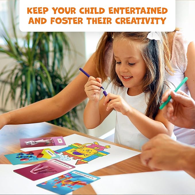 Drawsome Drawing Game for Creative Kids – 160 Prompt Cards with Characters, Actions, Styles & Places to Spark Imagination – Fun Single Player & Family Art Game with Painting Ideas