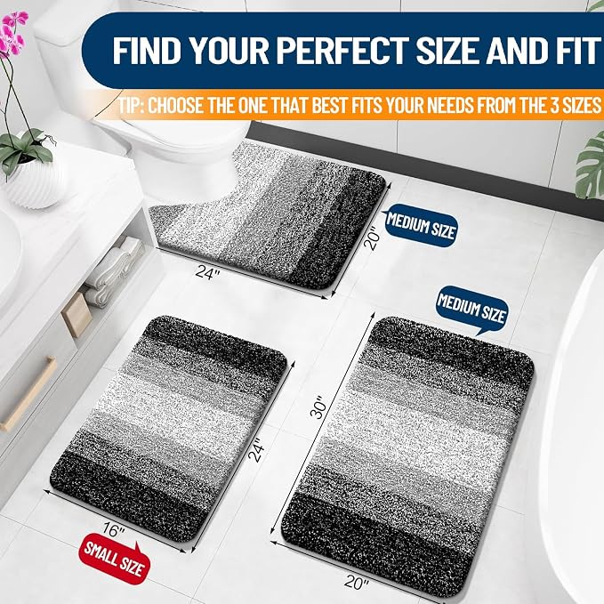 OLANLY Bathroom Runner Rugs Mat 44x20, Extra Soft Absorbent Microfiber Bath Rugs - Image 2