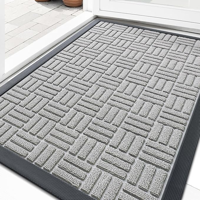 OLANLY Front Door Mat Outside Entrance 29.5x17, Heavy Duty Sturdy Natural by OLANLY